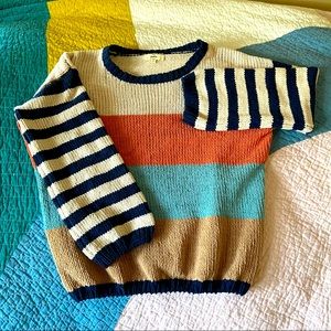 NWOT CHUNK KNIT STRIPE SWEATER